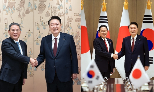 President Yoon hosts bilateral summits with China, Japan