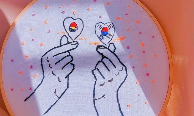 Showing love for Korea and Egypt through embroidery