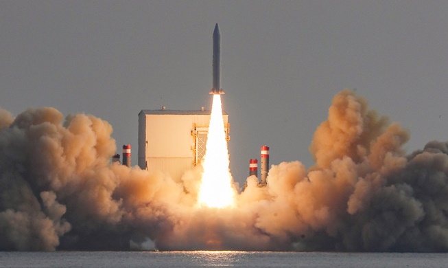 Solid-fuel rocket carrying commercial satellite launched