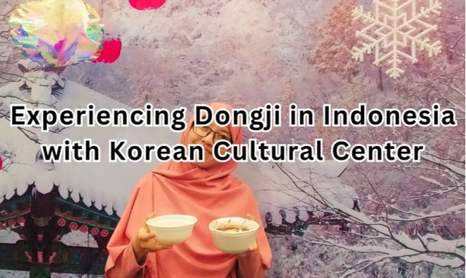 Sampling foods served on Korea's winter solstice in Indonesia