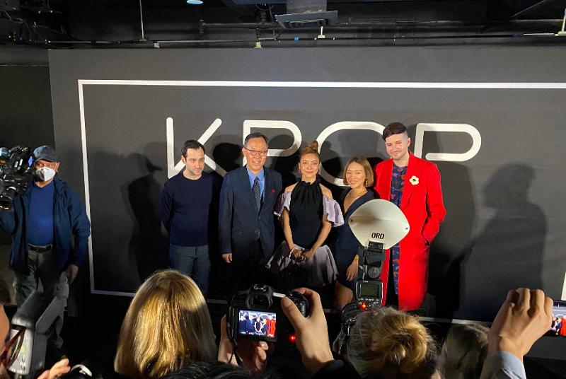 A news conference to announce the upcoming Broadway debut of the musical 