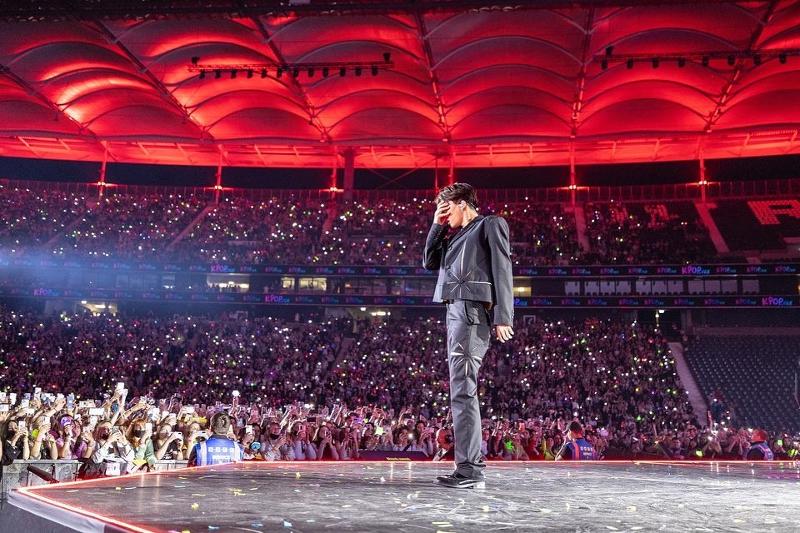 K-pop act Kai of Exo on May 14 performs at the concert KPOP.FLEX at Deutsche Bank Park in Frankfurt, Germany, which had an estimated 44,000 European K-pop fans.