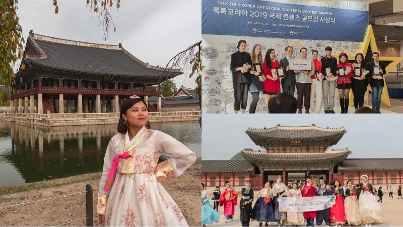 Katrina Noble in October 2019 visited Gyeongbokgung Palace in Seoul and the awards ceremony for grand prize winners of the contest Talk Talk Korea. (Katrina Noble) 