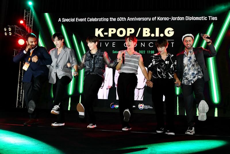 B.I.G on Aug. 6 performs the Jordanian version of the Arab folk dance dabke at the Cultural Palace in Amman, Jordan.