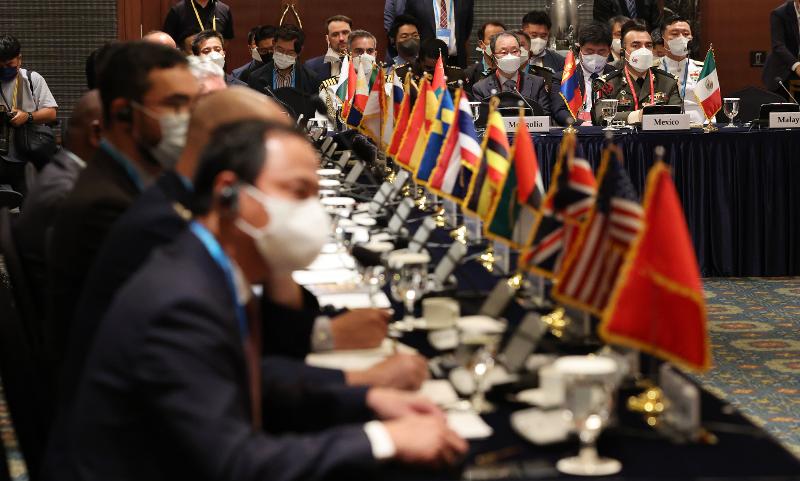National security experts from 54 countries at the 2022 Seoul Defense Dialogue on Sept. 6 listen to a speech at Lotte Hotel in Seoul's Jung-gu District. (Yonhap News) 
