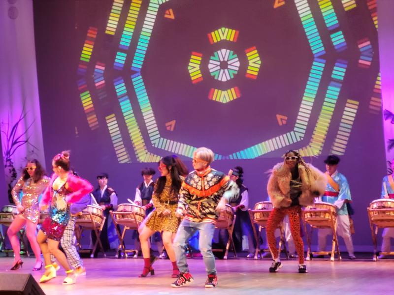 The Korean Cultural Festival DC 2022 on Oct. 10 was opened in Washington. Shown is a group of dancers performing at the opening ceremony held at Lisner Auditorium of George Washington University. (Yonhap News) 