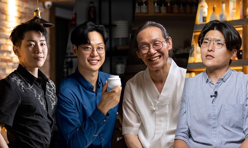 From left are Won Spirits CEO Jay Park Jae-beom, Damhwa CEO Lee Jaeook, Korea Studio Sool Director Park Rokdam and Won Spirits Chief Communications Officer Kim Hee-jun. 