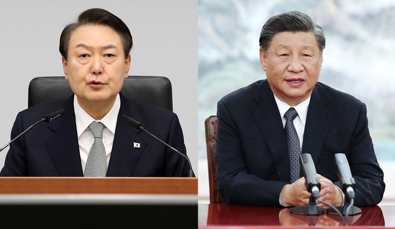 President Yoon Suk Yeol (left) on Nov. 15 will hold summit talks in the evening in Bali, Indonesia, with Chinese President Xi Jinping in their first talks since President Yoon took office in May this year. (Yonhap News) 