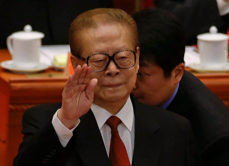 Former Chinese President Jiang Zemin died on Nov. 30 at age 96. He is shown here on Nov. 8, 2012, at the 18th Congress of the Chinese Communist Party at the Great Hall of the People in Beijing. (Yonhap News)