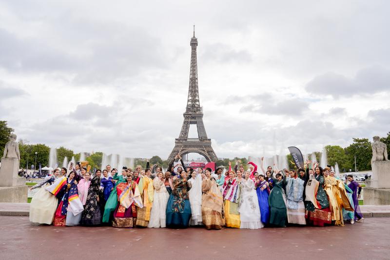 This photo is from last year's Global Hanbok Model Contest in Paris. (World Culture Association) 