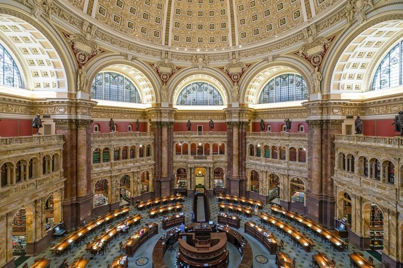 This is the Main Reading Room at the Thomas Jefferson Building of the Library of Congress in Washington. (Library's official Facebook page) 