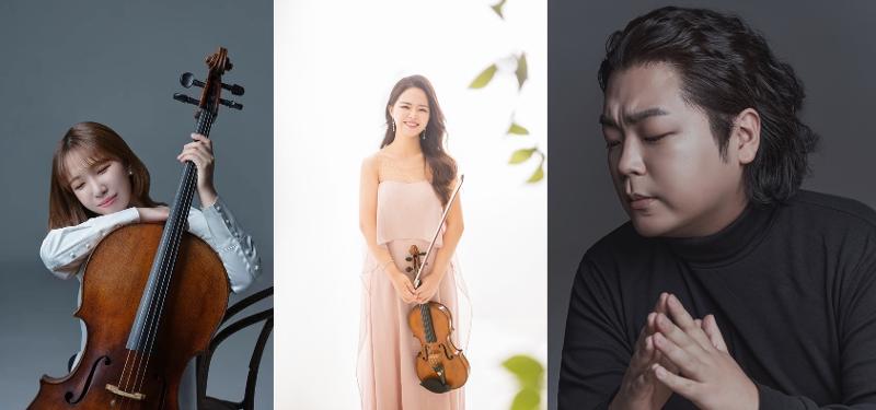 Cellist Lee Young-eun (left), violinist Kim Gye-hee (center) and tenor Son Ji-hoon each won their respective division at the 17th International Tchaikovsky Competition of Russia. (Competition's official website)