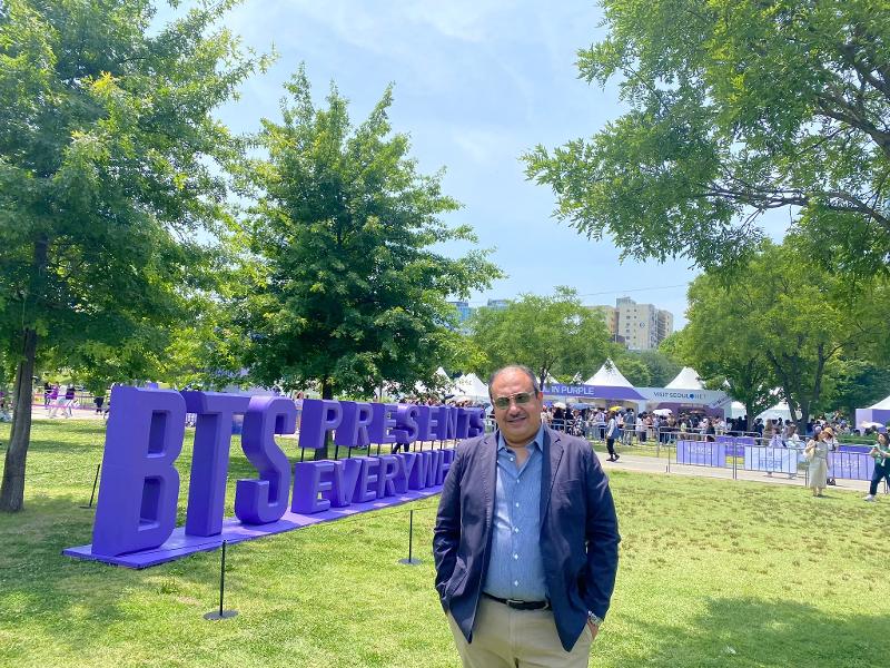 Ibrahim Hisham, vice president of Egypt's Academy of Arts, on June 21 speaks to Korea.net in an interview at the conference house Daelgaebi in Seoul's Jung-gu District. (Israa Mohamed) 
