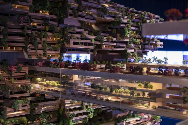 An exhibition showing the vision of Saudi Arabia's Neom City will kick off this month in Seoul. The photo is from an exhibition featuring the city's The Line, a linear smart city, that ran from Nov. 6, 2022, to April 29, 2023, in Riyadh, Saudi Arabia. (Neom City's official website) 