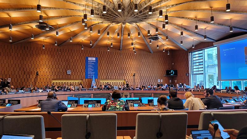 UNESCO's Executive Board on Nov. 15 elected Korea at the global organization's general assembly in Paris. The photo shows the board's 217th meeting at UNESCO headquarters in Paris from Oct. 4-18. (Korean National Commission for UNESCO) 