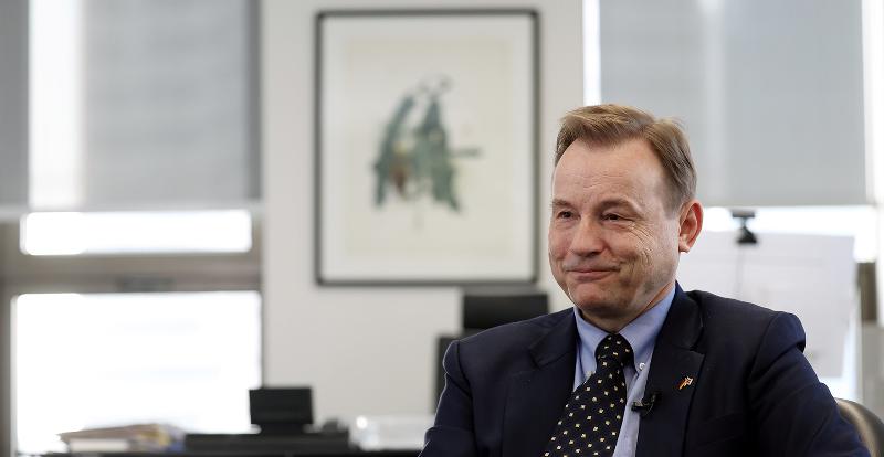 German Ambassador to Korea Georg Schmidt on Feb. 13 says that dialogue is especially important for peace on the Korean Peninsula and that President Yoon Suk Yeol's 