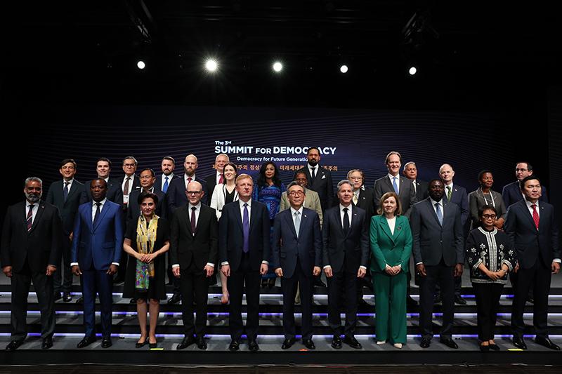 Participants in the third Summit for Democracy's ministerial conference under the theme 