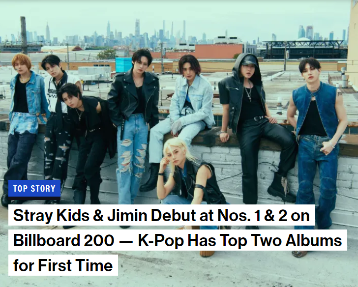 Billboard on July 28 said K-pop for the first time had the Nos. 1 and 2 albums on the Billboard 200 albums chart. (Screen capture of Billboard's website) 