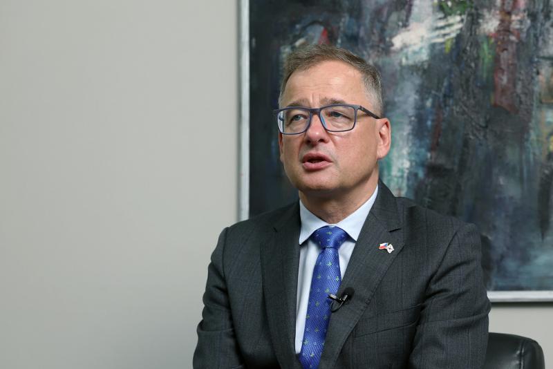 Czech Ambassador to Korea Ivan Jancarek on Sept. 12 at the Czech Embassy in Seoul's Jongno-gu District says the strong trust between the two countries is the basis for a joint project to build nuclear plants in the Eastern European country.  