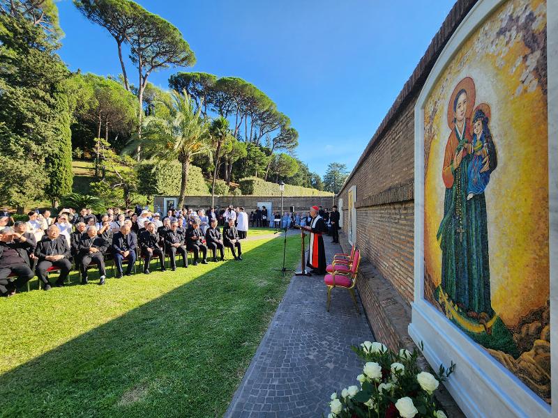 The blessing ceremony for the mosaic 