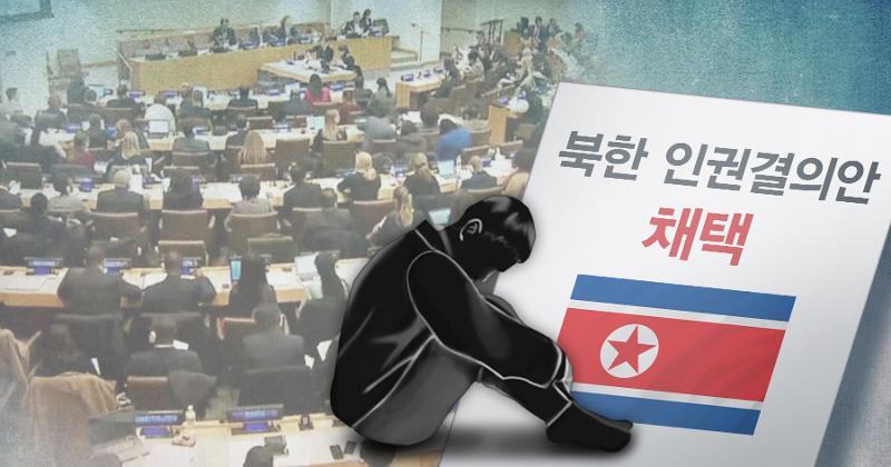 The United Nations General Assembly's Third Committee, which handles humanitarian issues, on Nov. 20 in New York adopted a resolution condemning North Korea's human rights issues. The resolution was jointly proposed by 61 countries including South Korea and passed without a separate vote. (Yonhap News)  
