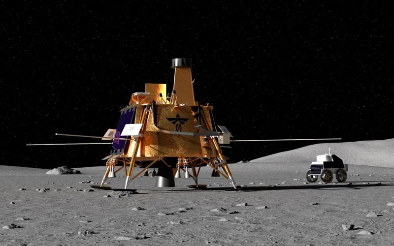 This is an artist's concept of Firefly Aerospace's lunar lander Blue Ghost. (Firefly Aerospace)  
