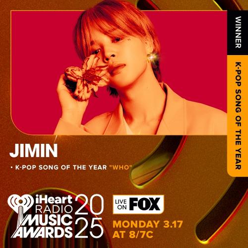 Jimin of BTS won K-pop Song of the Year at this year's iHeartRadio Music Awards of the U.S. (iHeart Radio Music Awards)