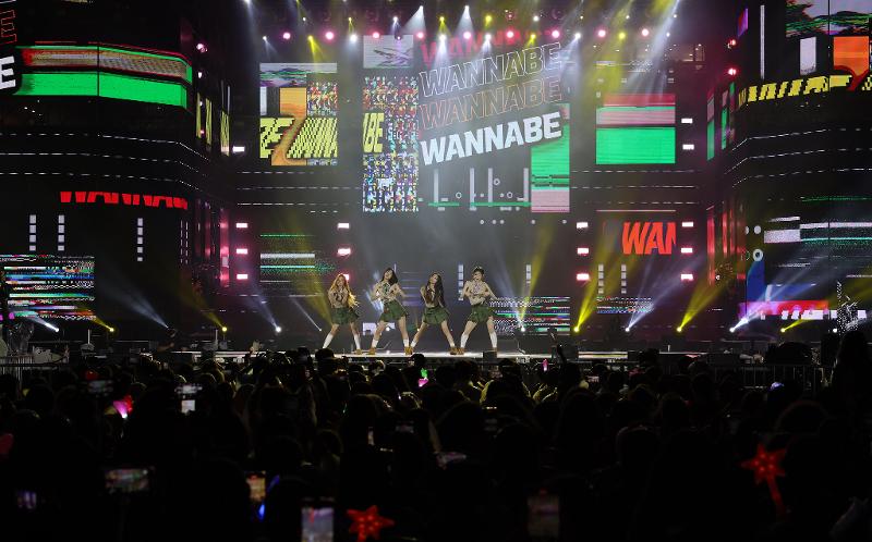The girl group ITZY performs on Aug. 11, 2023, at the concert 