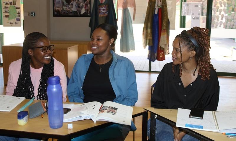 Students in an intermediate Korean-language class at the King Sejong Institute branch in Gaborone, the capital of Botswana, on May 11, 2024, discuss Hallyu (Korean Wave). 