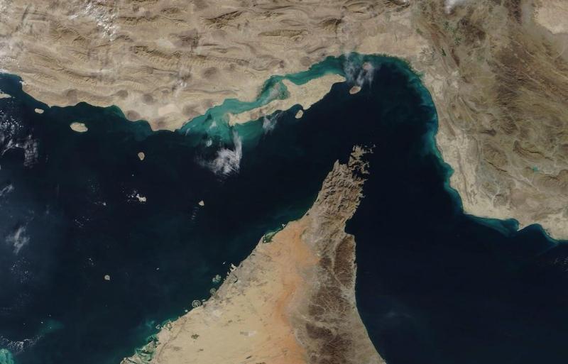 Satellite photo of Strait of Hormuz (NASA)