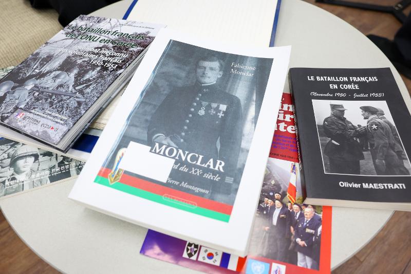 Opened in July 2023, the Monclar Korean War Research Centre at Kookmin University in Seoul translates and promotes thousands of historical documents through its project to uncover war records, as well as host international academic events. At the center is a memoir published by the general's daughter Fabienne Monclar. (Lee Jeong Woo)  