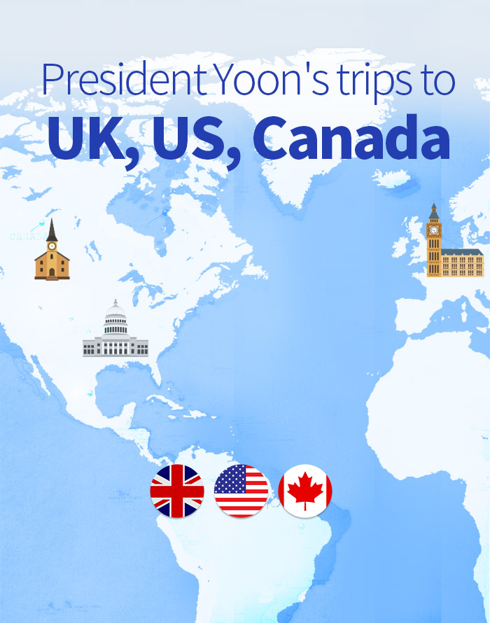 President Yoon's trips to  UK, US, Canada