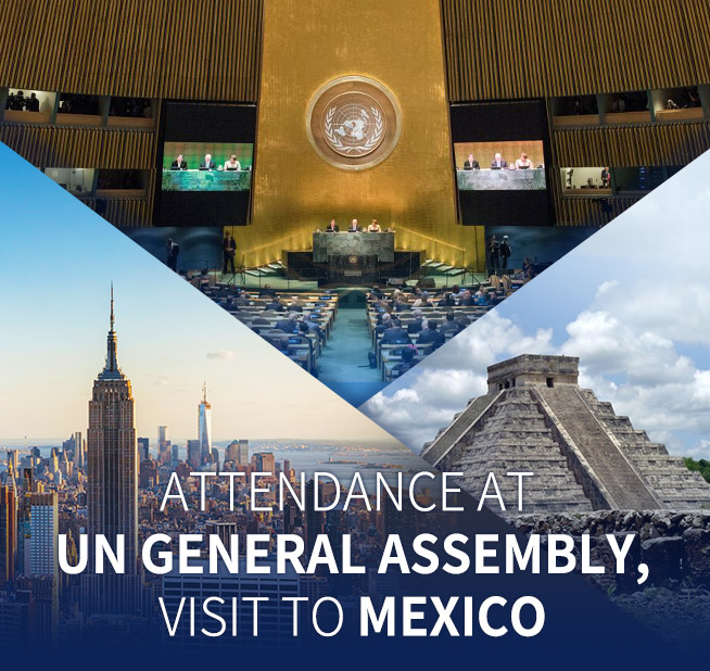 Attendance at UN General Assembly, visit to Mexico